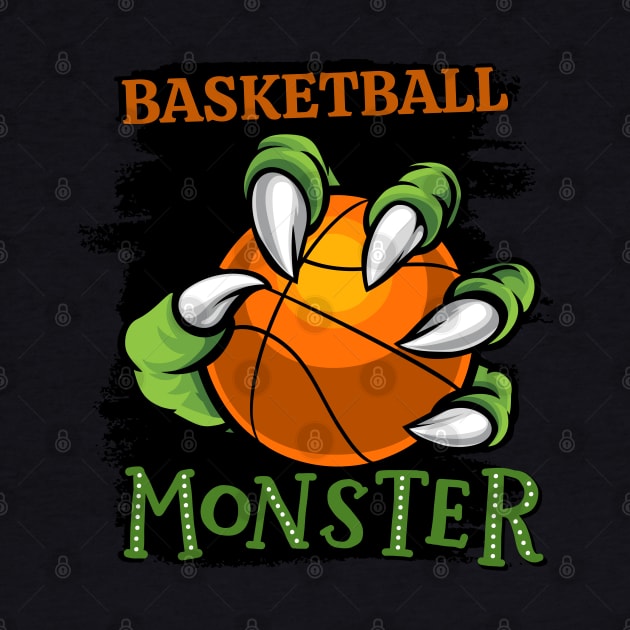 Basketball monster sport Gift for Basketball player love Basketball funny present for kids and adults by BoogieCreates